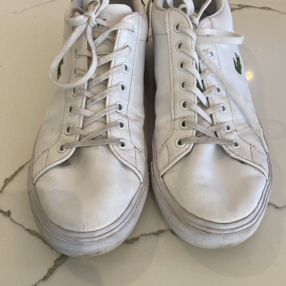 Lacoste white leather trainers, Men's Size 10 - Picture 6 of 11